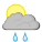 Light rain, Scattered clouds 