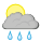 Rain, Scattered clouds 